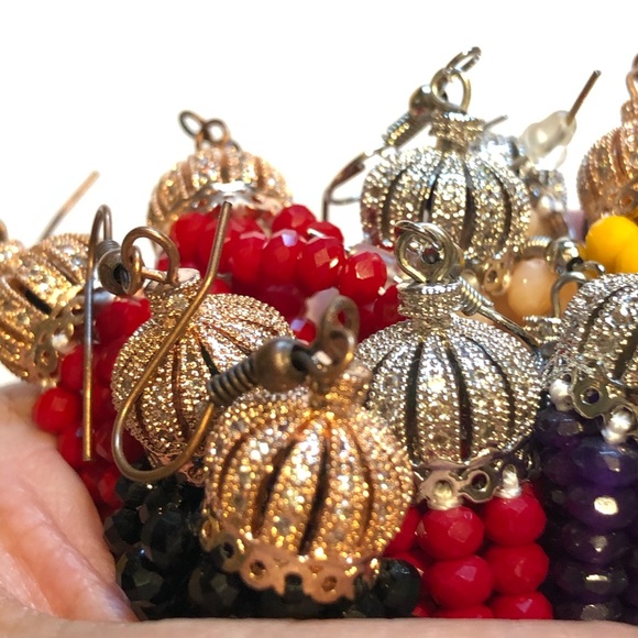 Yellow/Antique Rose Gold Crystal Tassel Ear… - Picture 10 of 16